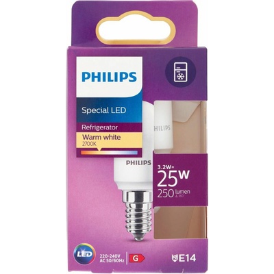 Philips 8718699771959 LED žiarovka 1x3,2W E14 250lm 2700K teplá biela, matná biela, do chladničky