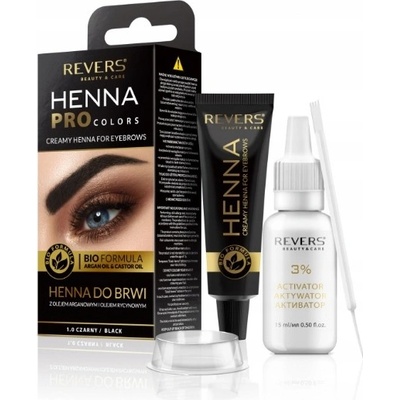 Revers Cosmetics Revers farba na obočie Henna Pro Colors 1.0 čierna 15 ml