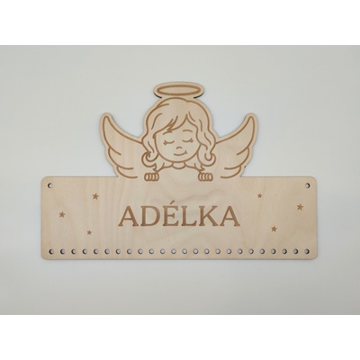 Dřevěný adventní kalendář se jménem Andílek - D-decor