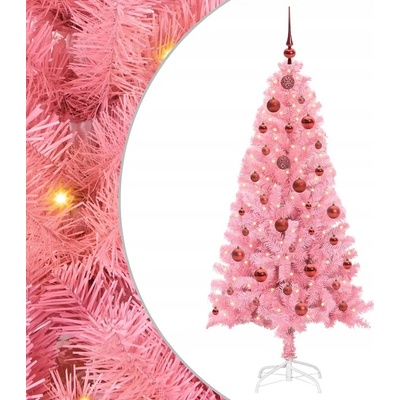 vidaXL Vánoční stromeček Růžová 150 cm PVC