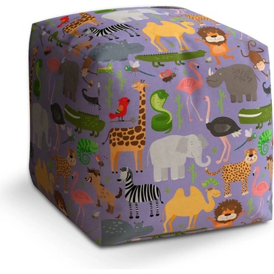 Sablio Taburet Cube Animované safari: 40x40x40 cm