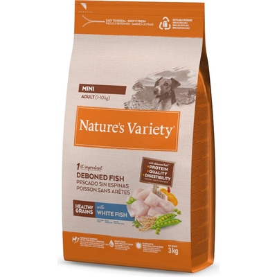 Nature's Variety Healthy Grains Mini Adult bílé ryby 3 kg
