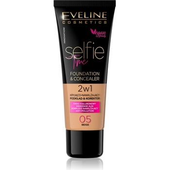 Eveline Cosmetics Selfie Time Make-up a korektor 2 v 1 05 Beige 30 ml