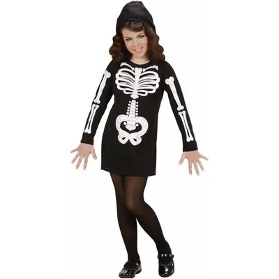 Widmann Костюм Светещ скелет за момиче - размер 128 см (74616)