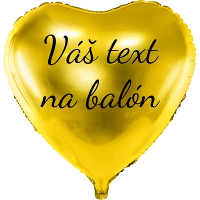 Personal PartyDeco Fóliový balón s textem Zlaté srdce 43 cm