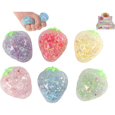 Mikrotrading Jahoda strečová 8 cm se třpytkami