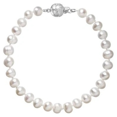 Pavona perlový náramek z říčních perel se zapínáním z bílého 14 karátového zlata 823001.1/9266B bílý