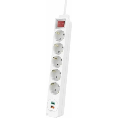 Hama 5 Plug + 2 USB 1,4 m Switch (133758)