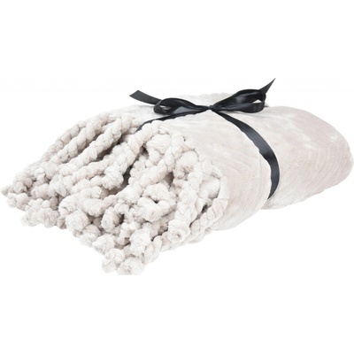 Home Styling Collection Deka boho s třásněmi 100% polyester šedá 130x160
