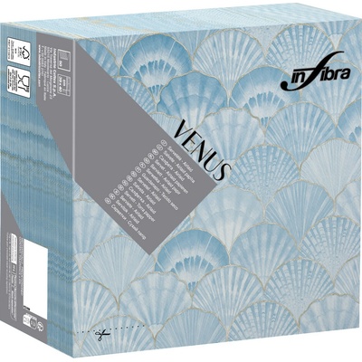 Infibra Ubrousky Venus Airlaid 40x40cm textilní BIO mušle modrá 50ks
