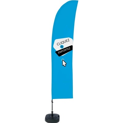Jansen Display Beach Flag Budget Set Wind Large Click & Collect Blue French, 1010 x 4305 mm