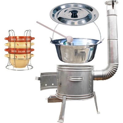 KESSEL kotlík na guláš nerez 0,8 mm 22 l INOX, KESSEL poklice nerez INOX – Zboží Dáma