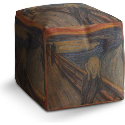 Sablio Taburet Cube Výkrik - Edvard Munch: 40x40x40 cm