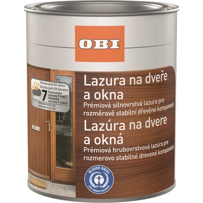 OBI Lazura na dveře a okna 0,75 l teakové dřevo