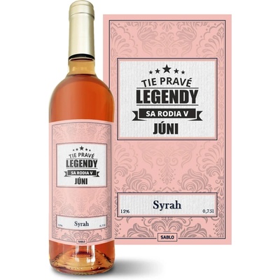 Sablio Tie pravé legendy sa rodia v júni Syrah ružové suché víno 12 % 0,75 l (čistá fľaša)