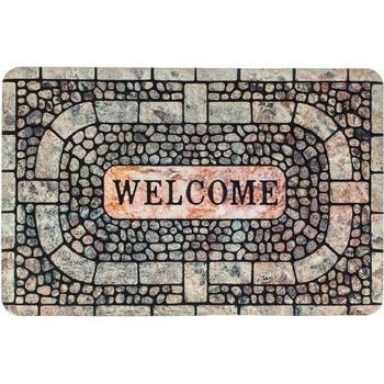60 x 40 см правоъгълна изтривалка с декор мозайка и надпис Welcome