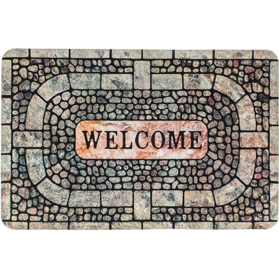 60 x 40 см правоъгълна изтривалка с декор мозайка и надпис Welcome