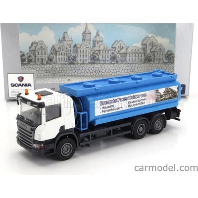 Brekina plast Scania P124.860 Tanker Truck Brennstoff Heizen Von 3-assi 1988 Modrá Bílá 1:87