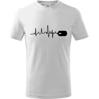 EKG myš tričko detské biela