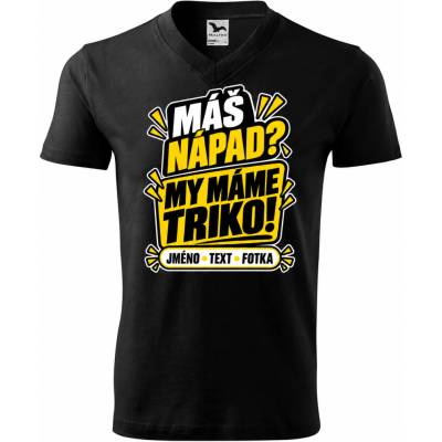Dobrý Triko pánské V tričko s vlastním motivem černá