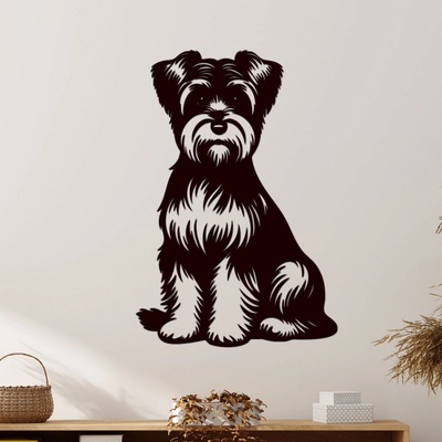 dřevo života Dřevěný obraz Dandie Dinmont Terrier Rozměry (cm): 54x80, Zvolte barvu dekoru: Černá