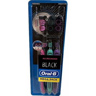 OralB zubná kefka Black Medium 3 ks