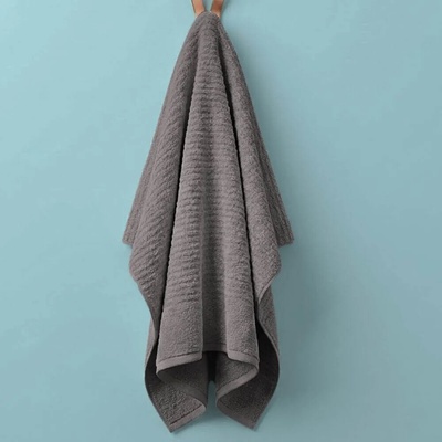 Knitva ručník vlnky 50 x 100 cm tmavě šedý