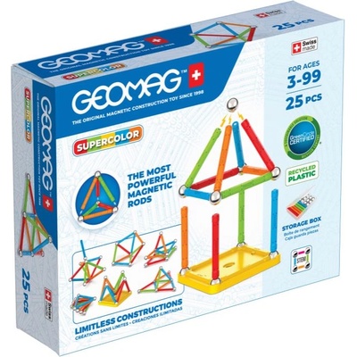Geomag Магнитен конструктор Geomag - Supercolor, 25 части (G374)