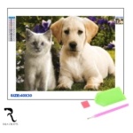 Rila Crafts Диамантена мозайка - гоблен Rila Crafts, 30х40см, Домашни любимци (R1-12E) - technomani