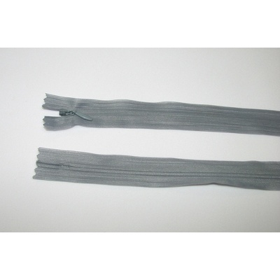 Zips krytý 3mm šedá nedeliteľný 18cm dederon