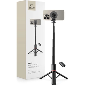 Селфи стик Tech-Protect L06S Bluetooth magnetic selfie stick with MagSafe, remote control, tripod up to 82cm and 360 head - black (5906203691241)