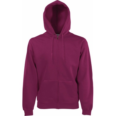 Fruit of the Loom mikina Premium Hooded Sweat Jacket s kapucí COT16203437001 burgundy