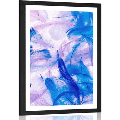 Plakát s paspartou nádherné peříčka - 40x60 silver