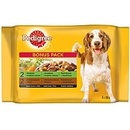 Pedigree Adult hovězí+králik/krůta+tele 2 + 2 x 100 g