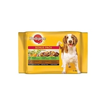 Pedigree Adult hovězí+králik/krůta+tele 2 + 2 x 100 g