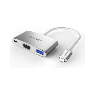 TPD001 USB-C to VGA Multiport Adapter - адаптер за свързване от USB-C към VGA, USB-C и USB-A 3.0