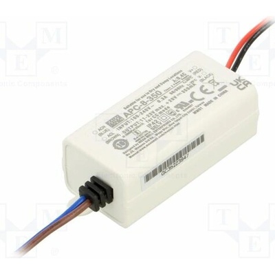 MEAN WELL APC-8-350 Napájecí zdroj: spínaný; LED; 8W; 11÷23VDC; 350mA; 90÷264VAC; IP42