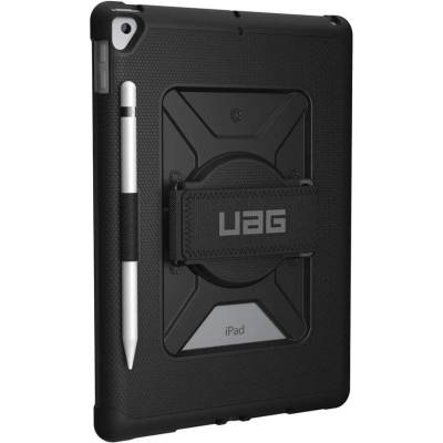 Urban Armor Gear Gear Metropolis Handstrap Case - удароустойчив хибриден кейс от най-висок клас за iPad 7 (2019), iPad 8 (2020) (черен)