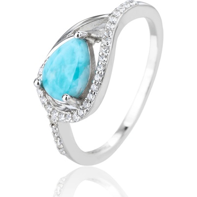 Bealio 14323 stříbrný prsten KAPKA larimar 03 14323 5411