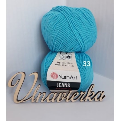 YarnArt JEANS 33 modrá tyrkysová