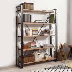 TopMebel Библиотека Atlas TopMebel метал - меламин в цвят атлантически бор - черен 130x35x180cm
