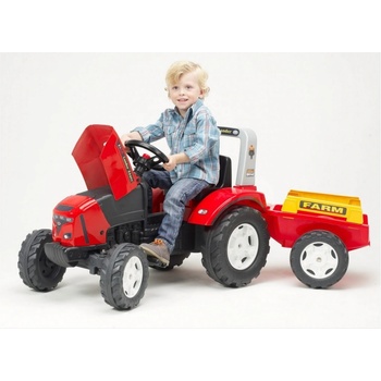 FALK Šlapací traktor 2020 FARM LANDER Z240X s vlečkou červený
