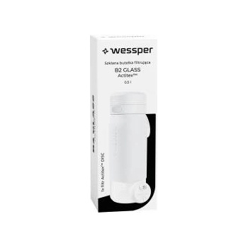 WESSPER Glass filtration water bottle WESSPER 500ml white