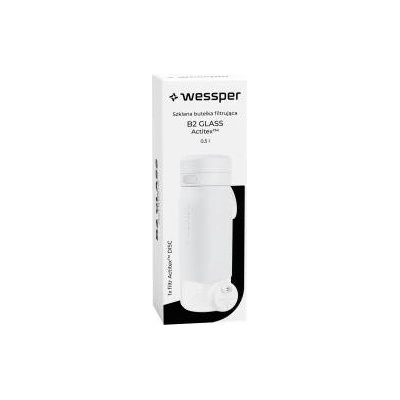 WESSPER Glass filtration water bottle WESSPER 500ml white