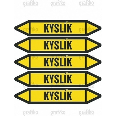 Grafiko | Kyslík - Materiál fólie s ochrannou laminací, Rozměr aršík 5ks šipka 250x52mm