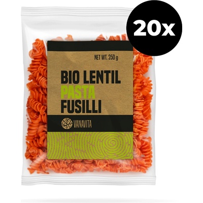 GymBeam VanaVita БИО Паста от леща - Фусили 20 x 250 g