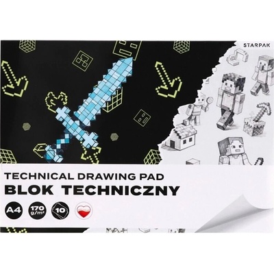 CreativeToys Technický blok A4 Pixel 10 listov 170 g/m²