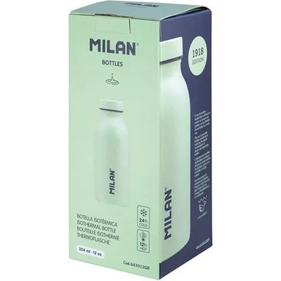 MILAN Изотермична бутилка за вода Milan 1918, зелена, 354 мл