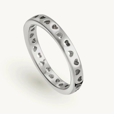 SilveAmo Stříbrný prsten Cesta ze srdíček K21154