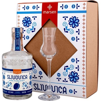 Marsen Traditional Slivovica 42% 0,5 l (darčekové balenie 1 pohárik)